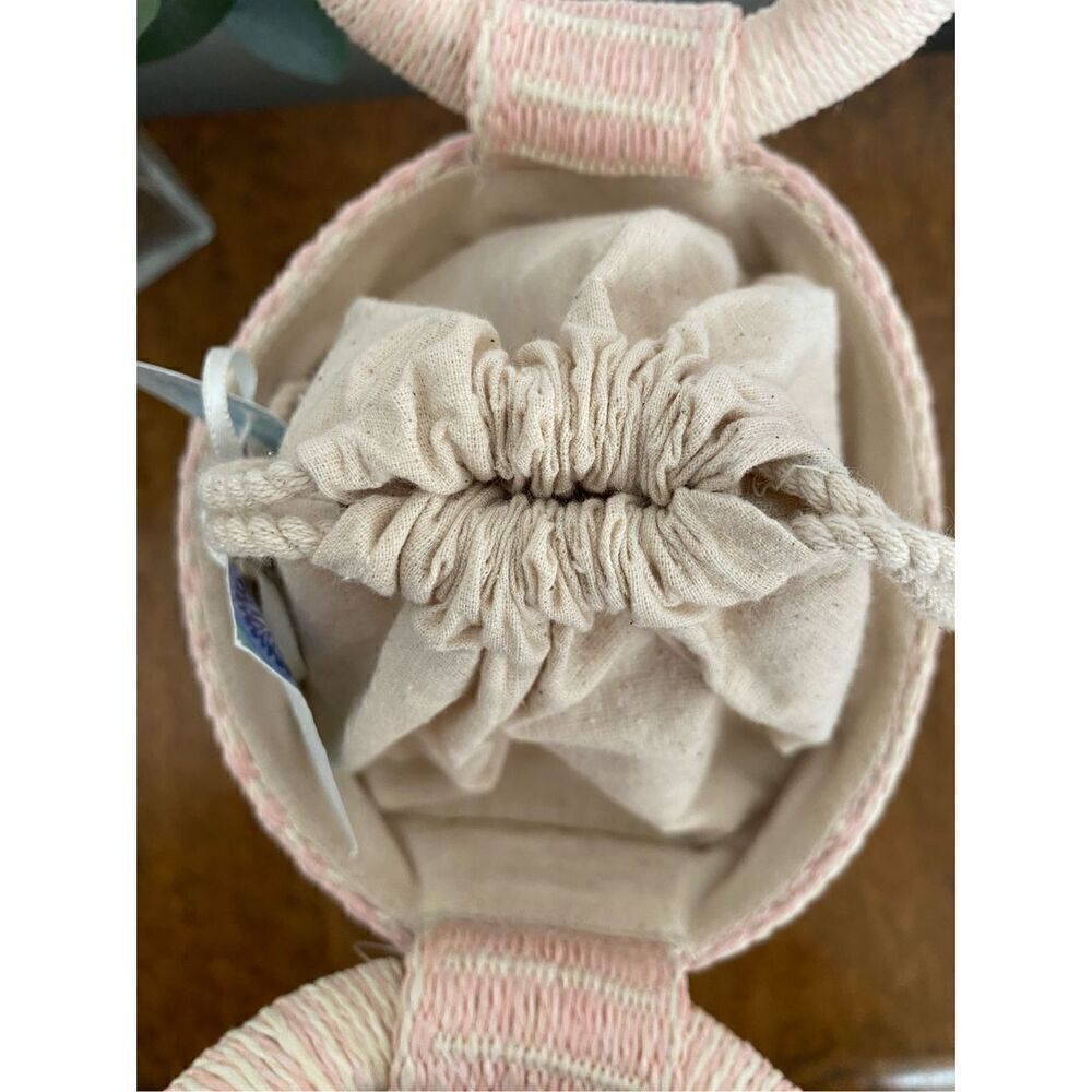 SIGRID OLSEN NWT Woven Pink & Cream Bucket Beach Bag Purse Tote - Picture 7 of 9